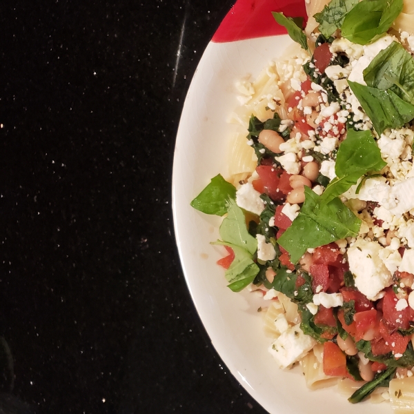 Greek Pasta with Tomatoes and White Beans