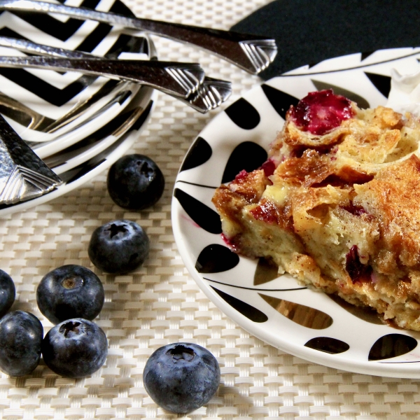 Blueberry Croissant Bread Pudding