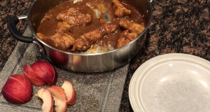 Sticky Orange Chicken with Nectarines