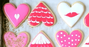 Heart Cookies Decorated with Royal Icing