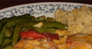 Pork Chops with Tomatoes and String Beans