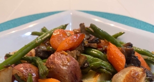 Roasted Potatoes with Green Beans and Mushrooms