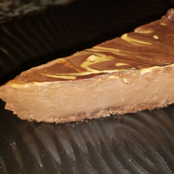 Raw Vegan Chocolate Mousse Cake with a Peanut Butter Swirl