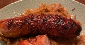 Beer Glazed Brats and Sauerkraut