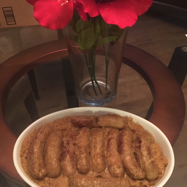 Beer Glazed Brats and Sauerkraut