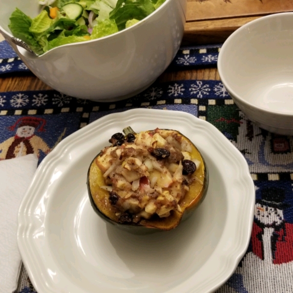 Apple and Sausage Stuffed Acorn Squash