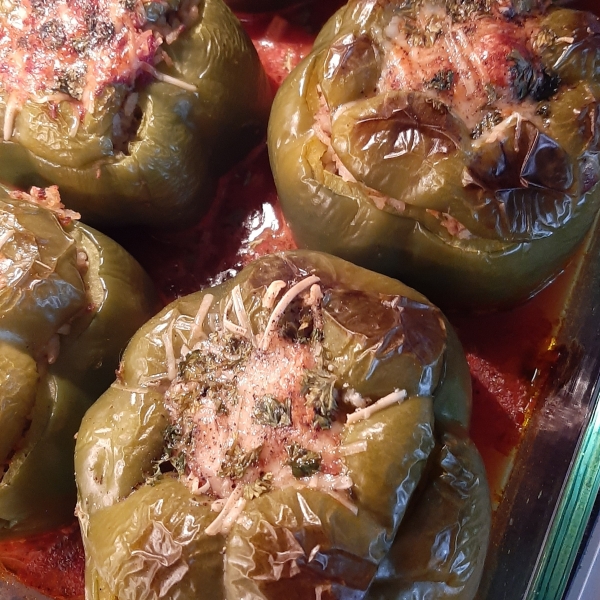 Beef and Rice Stuffed Bell Peppers