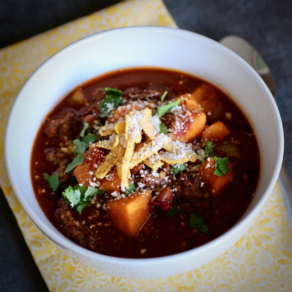 Slow Cooker Sweet Potato and Chorizo Chili