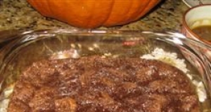 Chocolate Bread Pudding with Bourbon Pecan Sauce