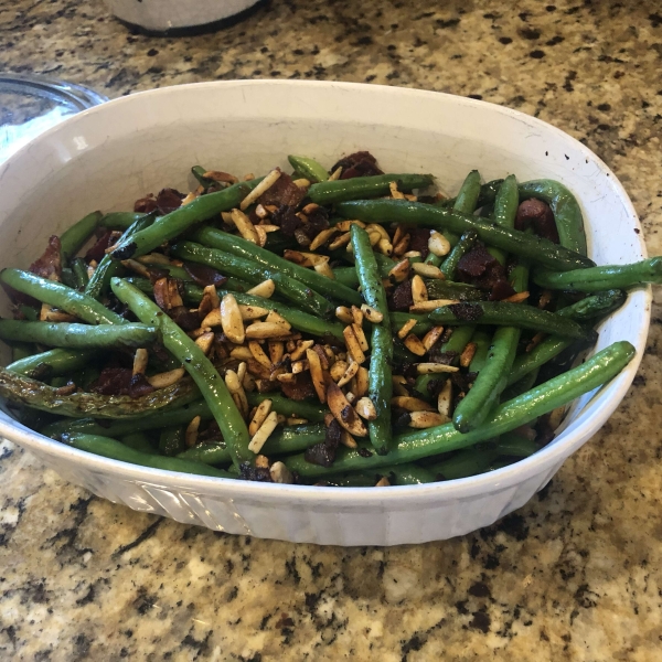 Sautéed Green Beans with Bacon and Almonds