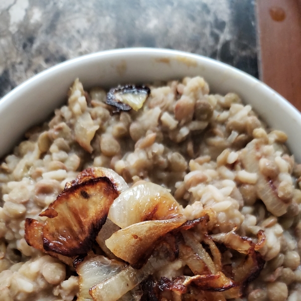 Lentils and Rice with Fried Onions (Mujadarrah)