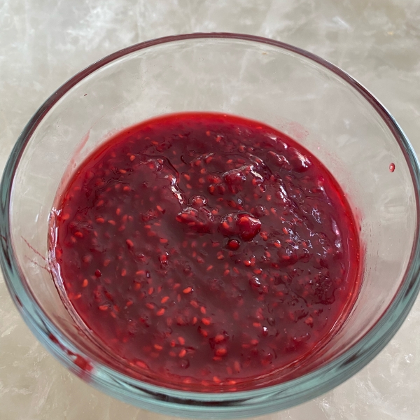 Homemade Raspberry Sauce for Pancakes or Crepes