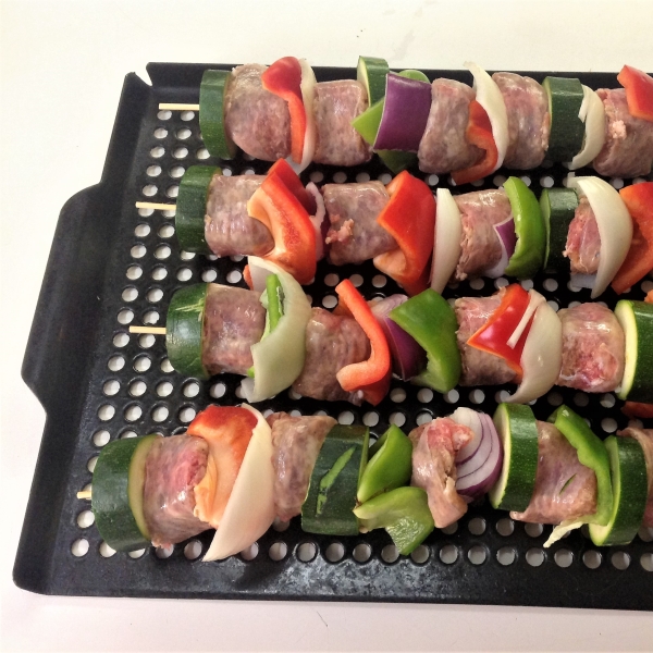 Sticky Sweet Sausage Kabobs
