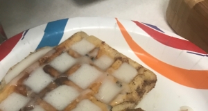 Cinnamon Roll Waffles with Cream Cheese Syrup