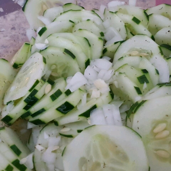 Cucumber Slices With Dill