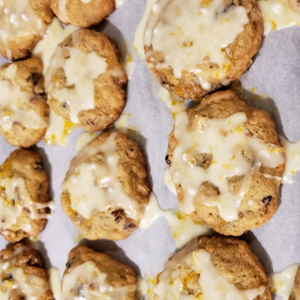 Crazy Yummy Cranberry Pecan Cookies with Orange Glaze