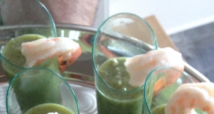 Appetizer Cucumber Gazpacho with Shrimp