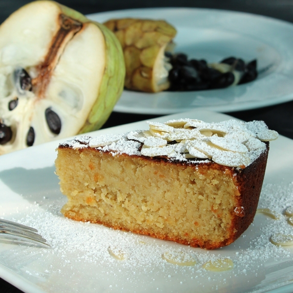 Cherimoya-Almond Cake