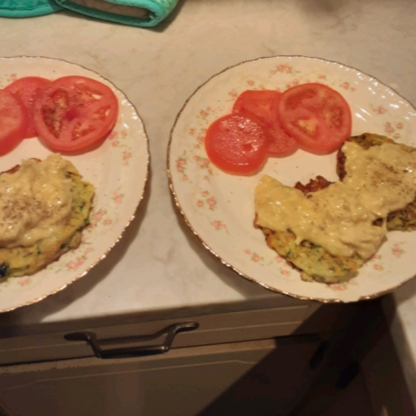 Zucchini Pancakes with Chicken Sauce