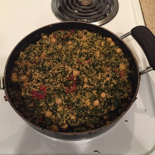 Curried Couscous with Spinach and Chickpeas