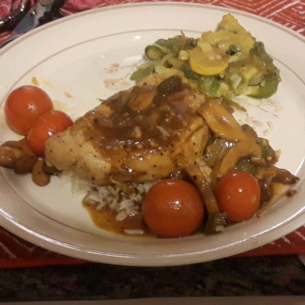 Pork Chops with Mushrooms and Grape Tomatoes