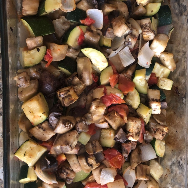 Roasted Baby Eggplant, Tomato, and Zucchini