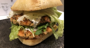 Fresh Salmon Burgers with Lemon-Yogurt Sauce