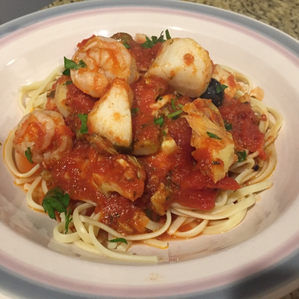 Shrimp, Clams, and Scallops Pasta