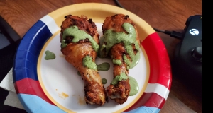 Air-Fried Peruvian Chicken Drumsticks with Green Crema