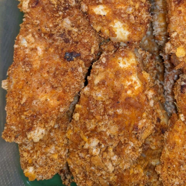 Baked Chicken Strips with Dijon and Panko Coating