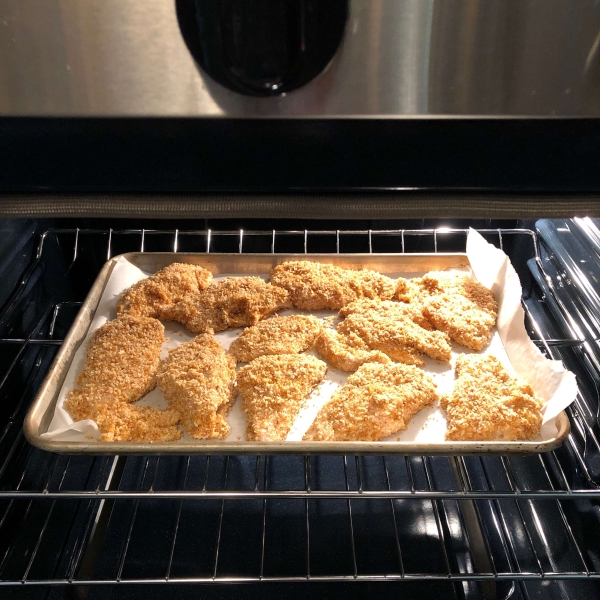 Baked Chicken Strips with Dijon and Panko Coating