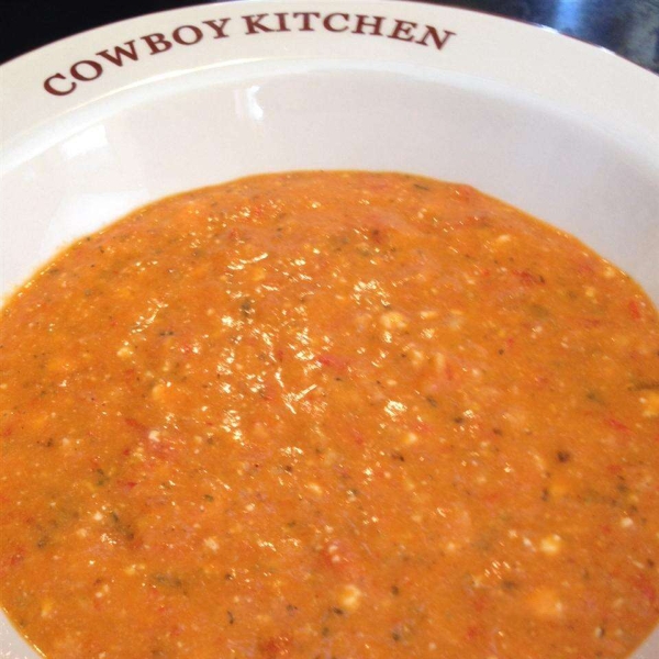Red Pepper Soup with Feta Cheese