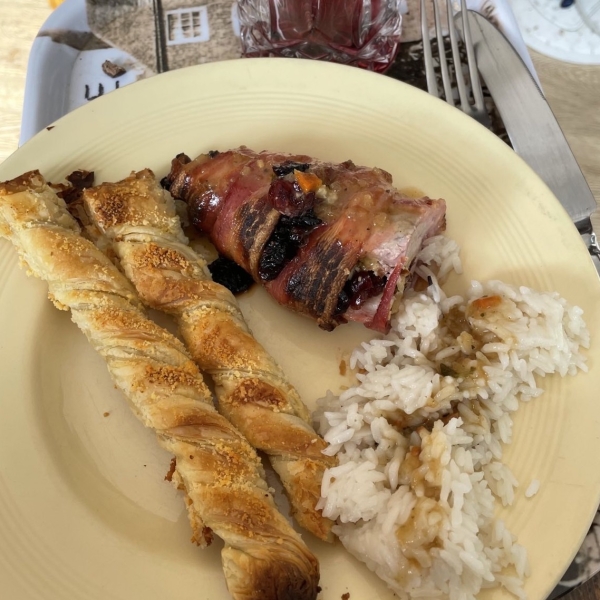 Bacon-Wrapped Cranberry Walnut Pork