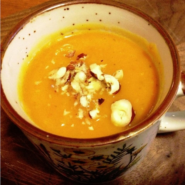 Banana Squash Soup with Sweet Potato and Green Apple