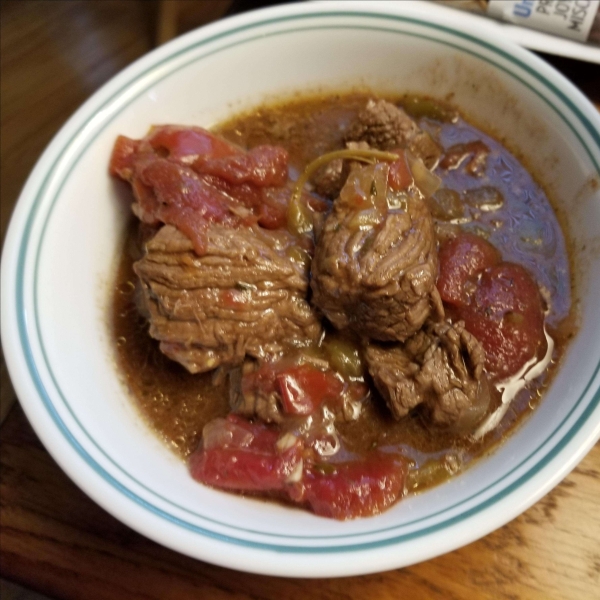 Beef, Green Chili, and Tomato Stew