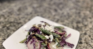 Red Cabbage-Asparagus Salad with Tahini Dressing