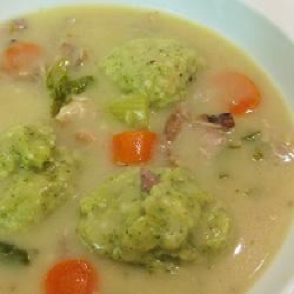 Hearty Turkey Soup with Parsley Dumplings