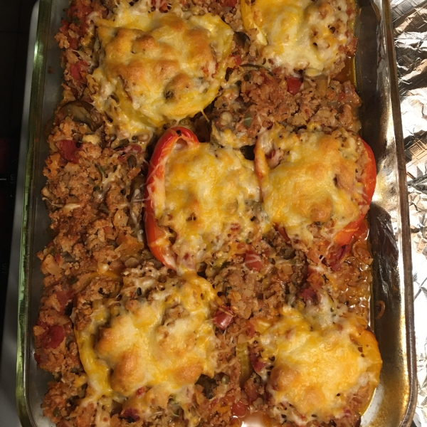 Low Carb Turkey-Stuffed Peppers