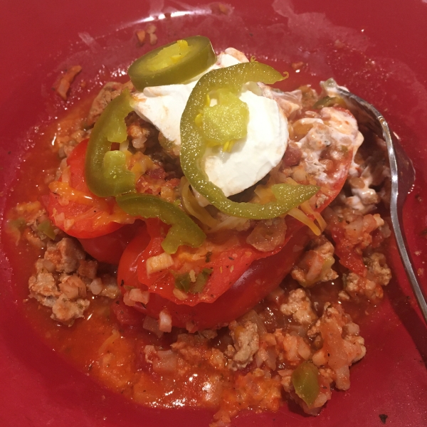 Low Carb Turkey-Stuffed Peppers