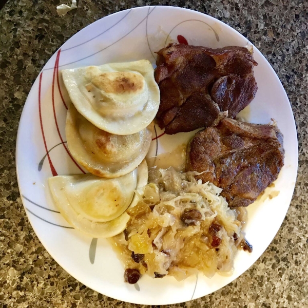 Vern's Roasted Pork Loin Over Sauerkraut