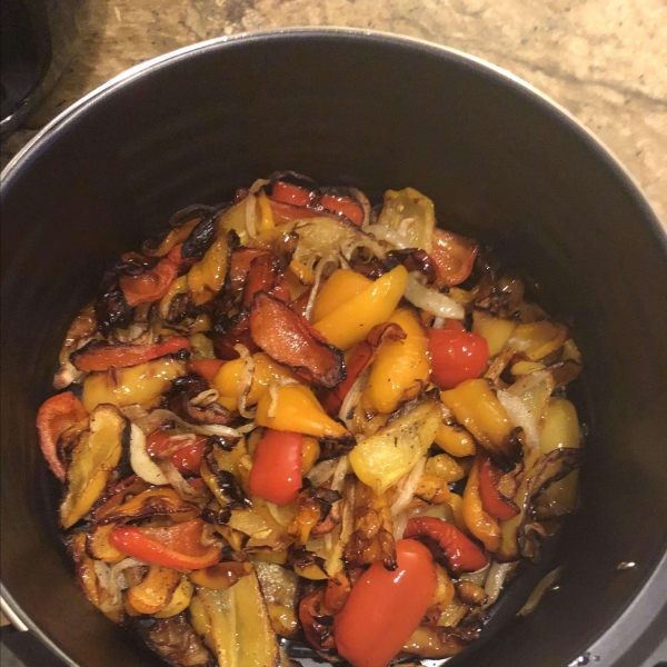 Air-Fried Roasted Sweet Peppers and Onions