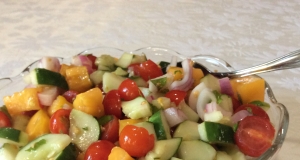 Tomato, Cucumber and Red Onion Salad with Mint