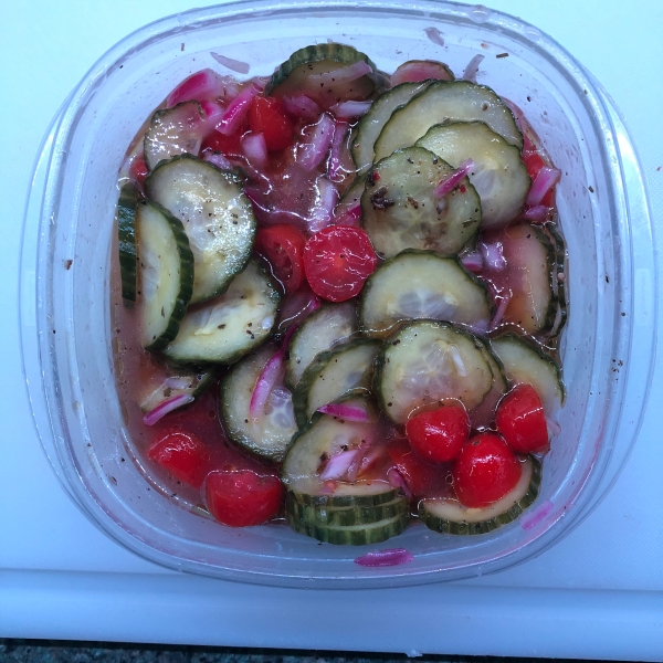 Tomato, Cucumber and Red Onion Salad with Mint