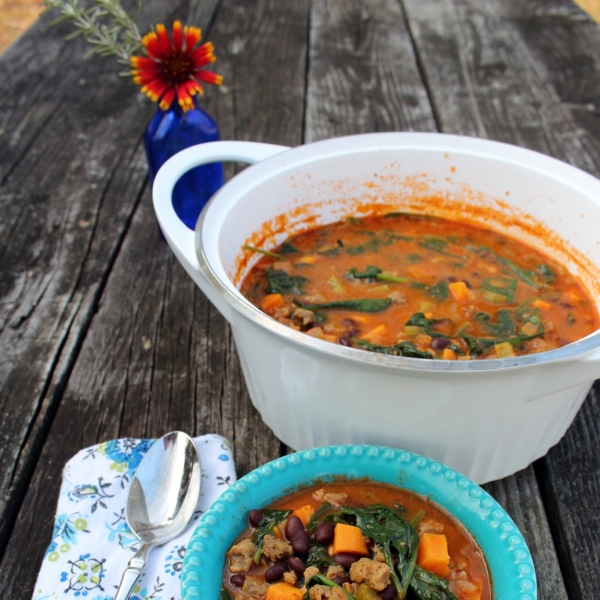 Vegan Black Bean Burger Soup