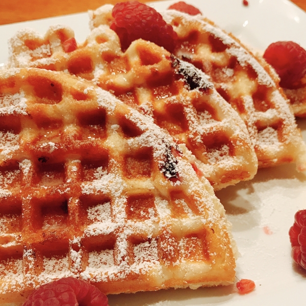 Raspberry Lemon Cream Cheese Waffles