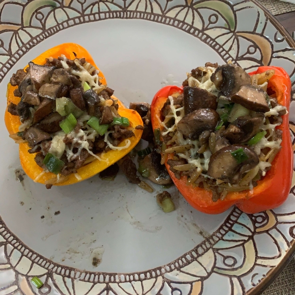 Orzo and Chicken Stuffed Peppers