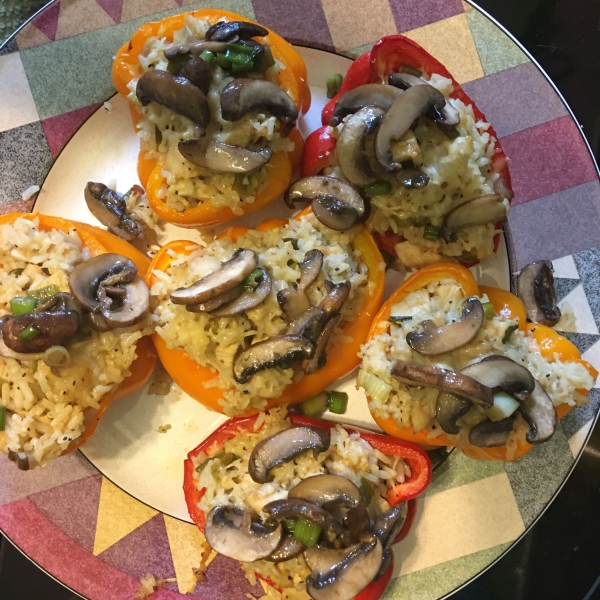 Orzo and Chicken Stuffed Peppers