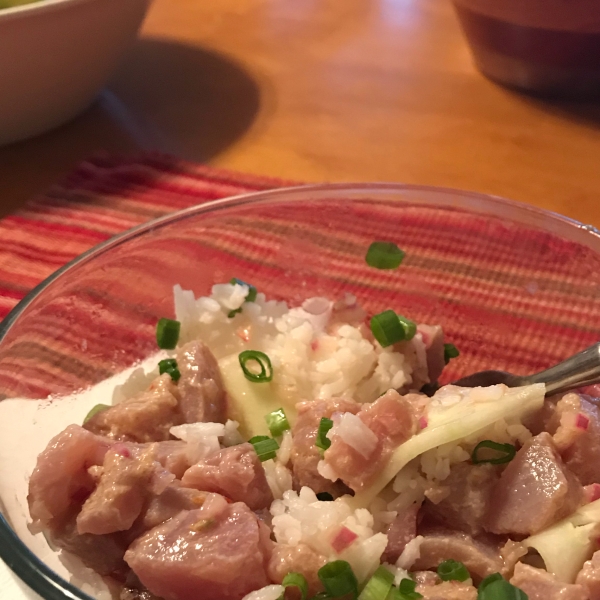 Ahi Poke Bowl with Rice Crackers