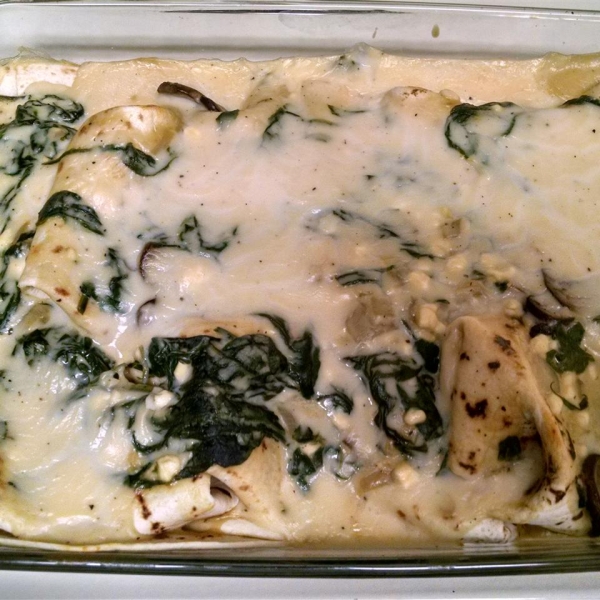 Spinach Alfredo Enchiladas