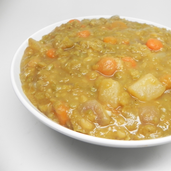 Split Pea Soup with Homemade Ham Bone Stock